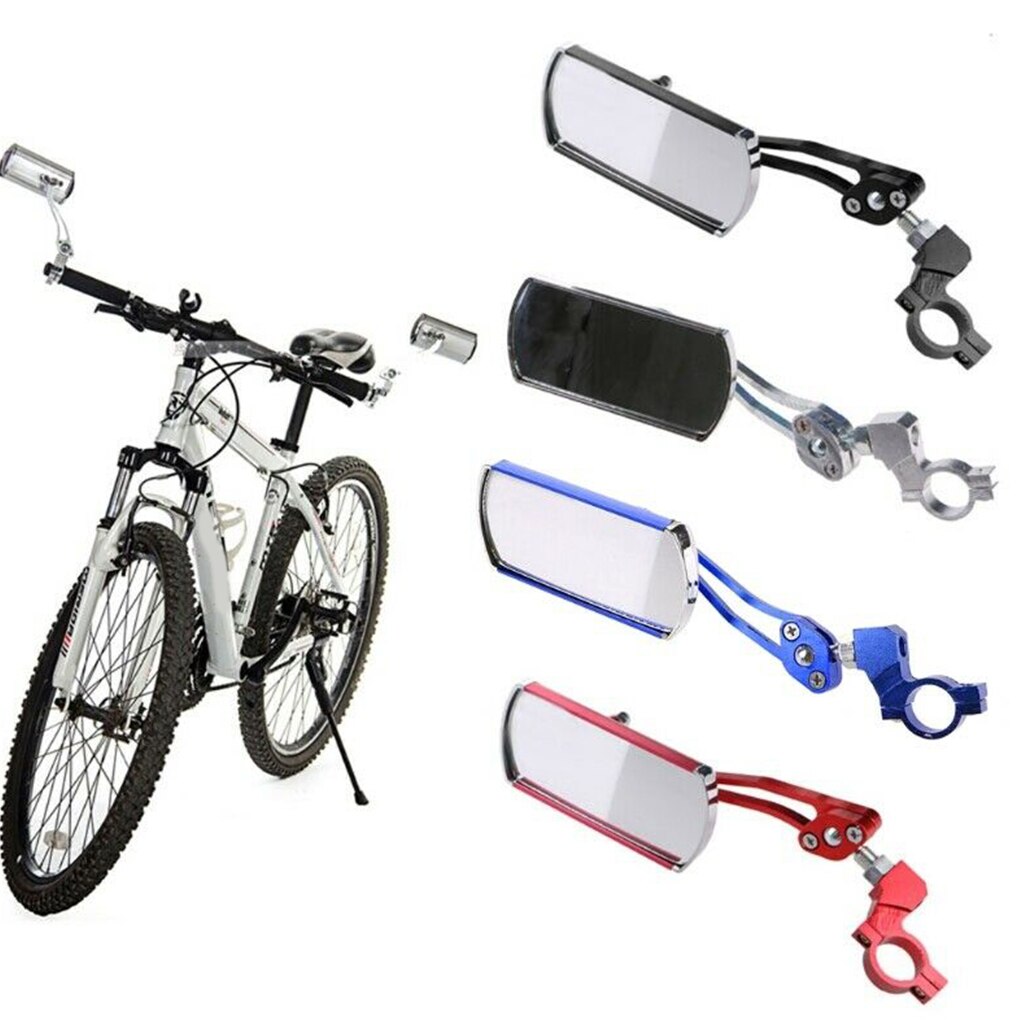 Espejo retrovisor de aleación de aluminio para bicicleta con rotación de 360 grados espejo trasero para bicicleta manillar Flexible accesorio de seguridad espejo