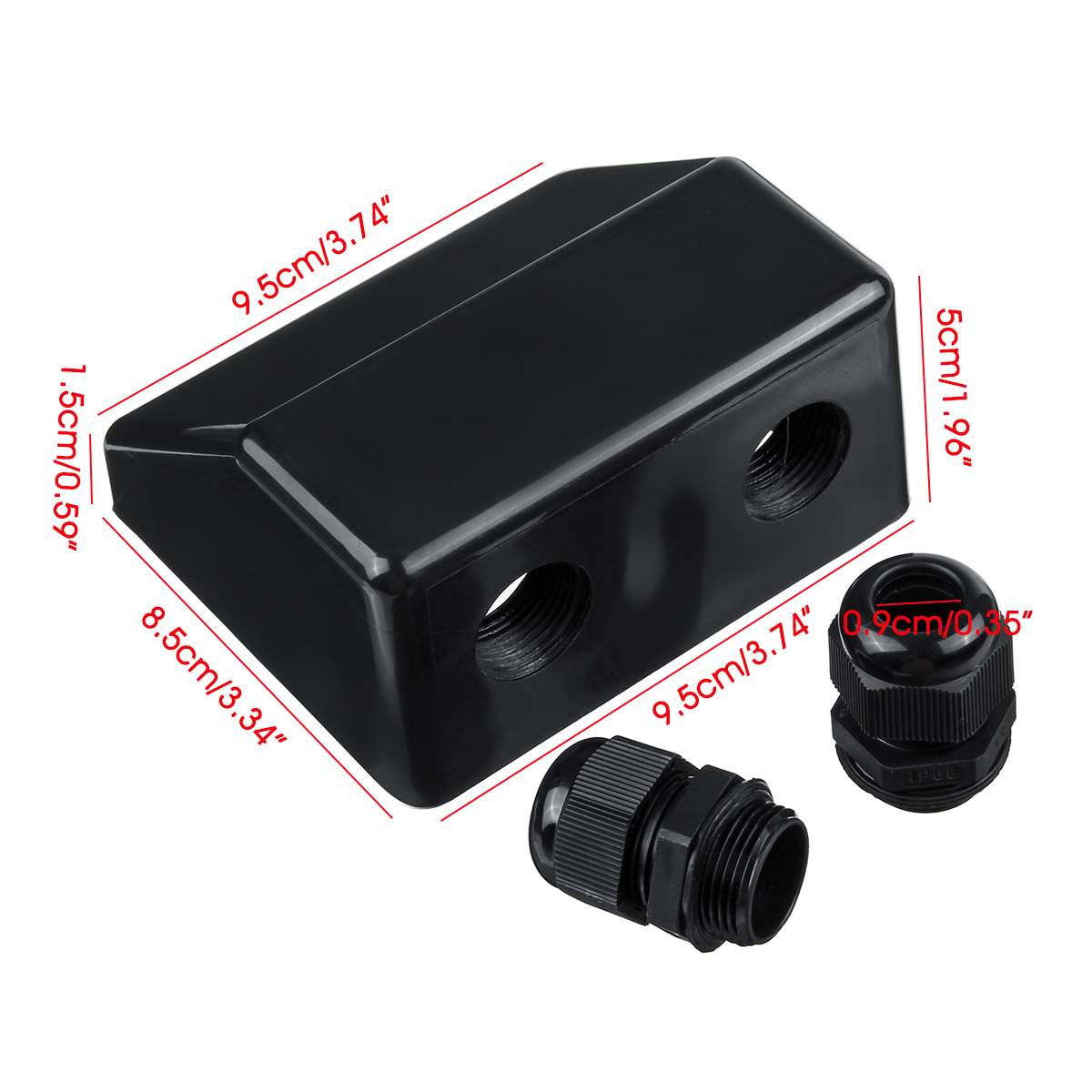 2pcs Waterproof UV-resistant 1 2 Hole Wire Cable Entry Gland Box Solar Panel Cable Connector Box For RV Caravan Motorhome Boat