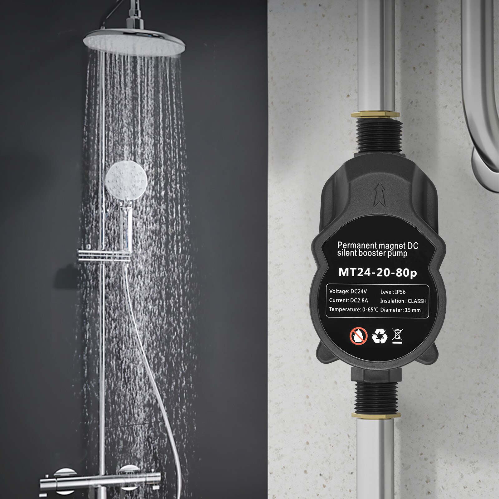 110V 220V 80W Waterdruk Booster Pomp Voor Thuis Zonneboiler DC24V 15 Lift Douche Keuken sink Water Onder Druk Pompen