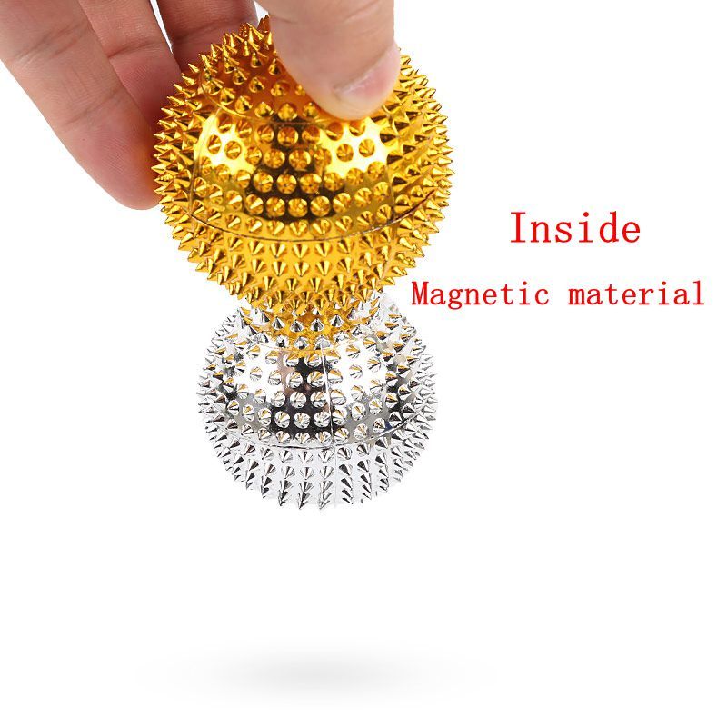 1 par de bola de massagem manual magnética, terapia de mãos spiky, bola de massagem de mão, alívio da pressão, ponto de gatilho, massagem de bolso, ferramenta de cuidados de saúde