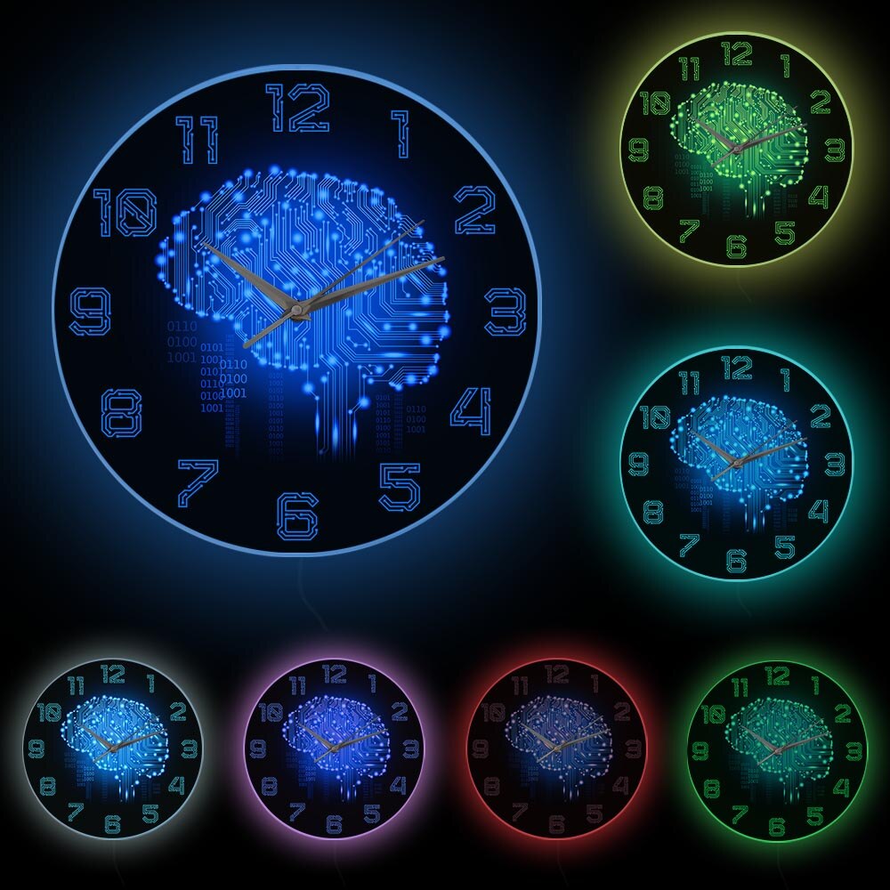 Horloge murale à Code binaire pour Geeks, horloge murale à mouvement silencieux, décoration de bureau, société, Circuit imprimé: White Frame With LED