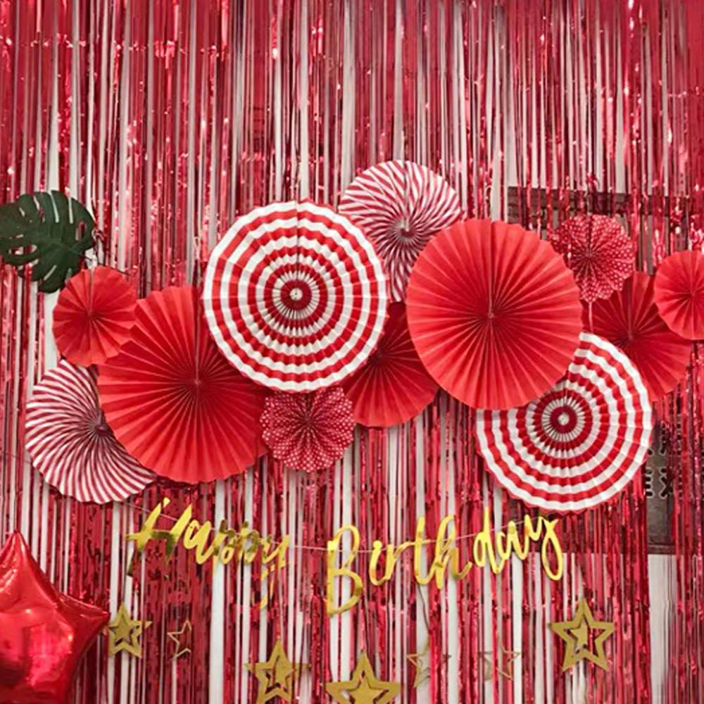 2M doré métallique feuille clinquant frange rideau fête décoration mariage anniversaire photographie toile de fond glands décoration de la maison