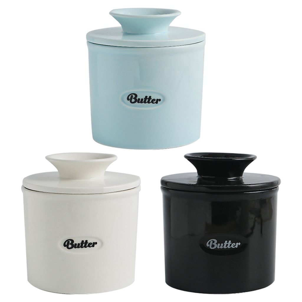 Cute Handmade Ceramic Butter Crock Fresh for Counter Easy Clean for Oven