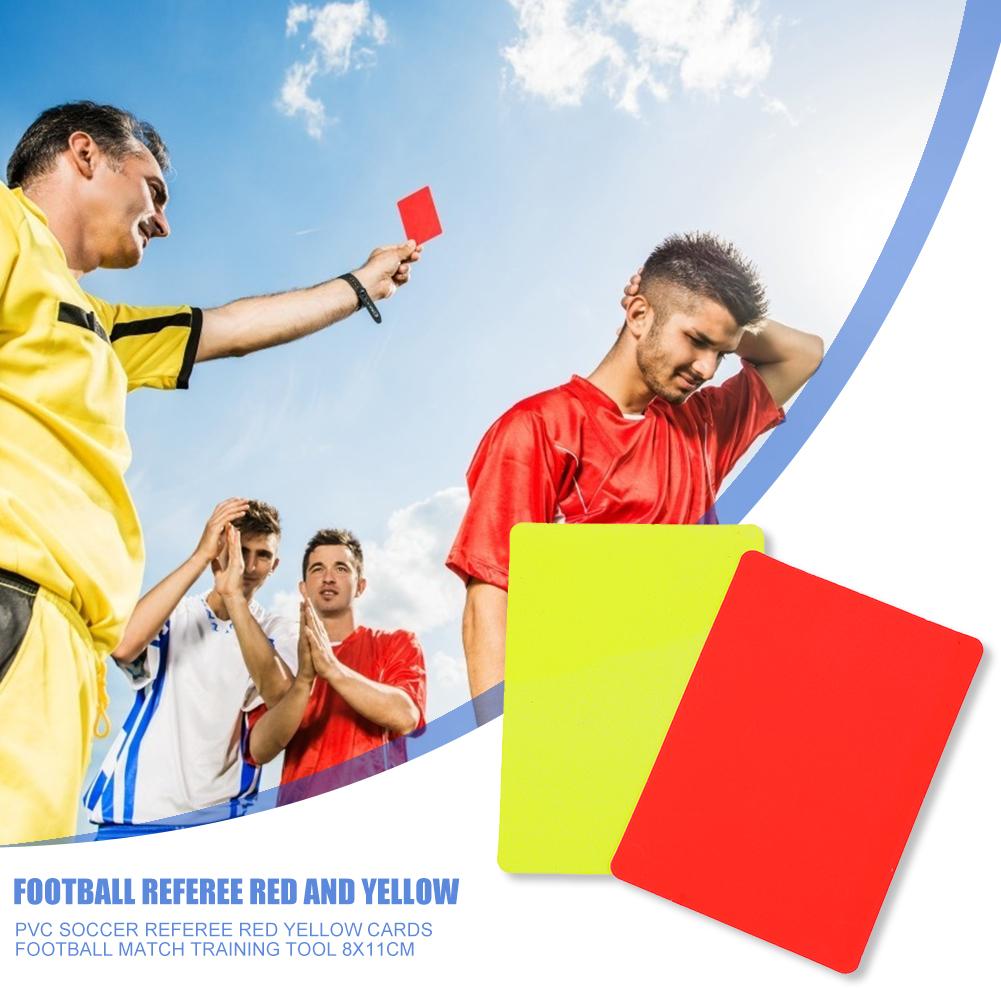 2pcs PVC Soccer Match Referee Red Yellow Cards Team Entertainment Football Match Training Tool Soccer Sport Supplies Outdoor Use