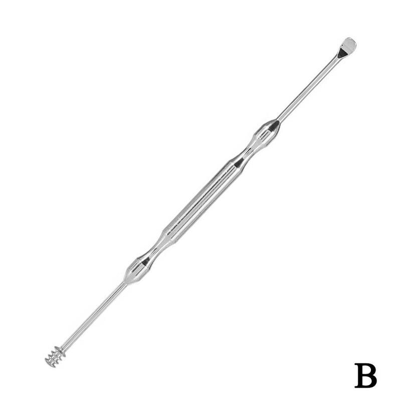Écouvillon De nettoyage des oreilles en Silicone souple, Double tête, dissolvant De cérumen, cure-oreille, T7B1: B