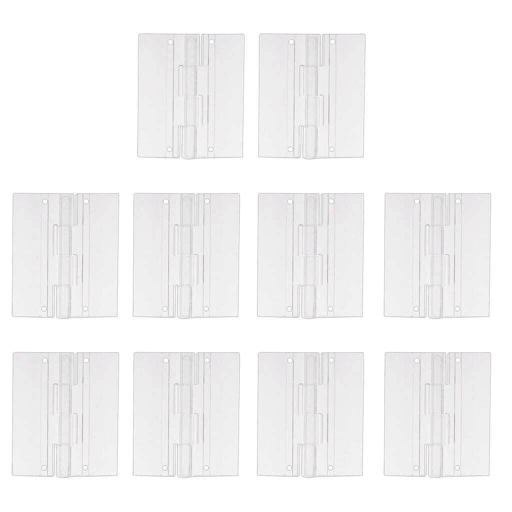 45x38mm Klar Acryl Kunststoff Klapp Tür Klavier Scharniere Pack von 10