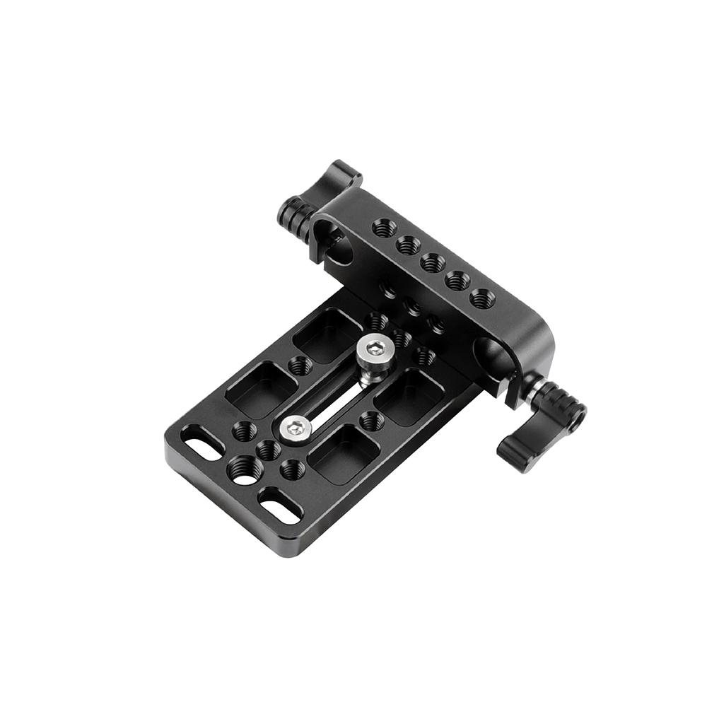 KIMRIG Camera Mounting Plate Tripod Mounting Base Plate Integrated With 15mm Dual Rod Clamp For Shoulder Support Rig