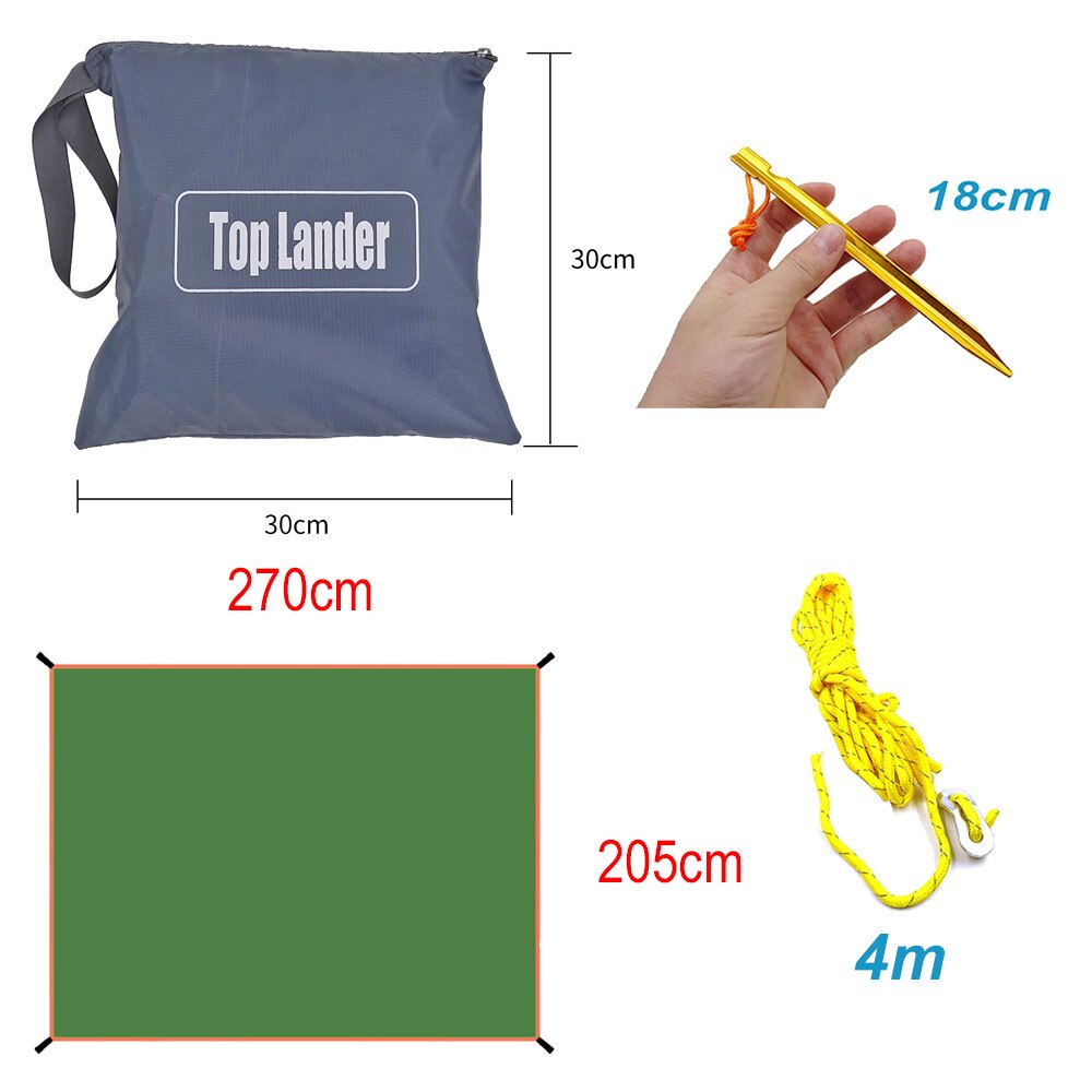 Top lander gear tält golvsparare multifunktionell presenning tält fotavtryck markduk strand picknickmatta för camping vandring resor