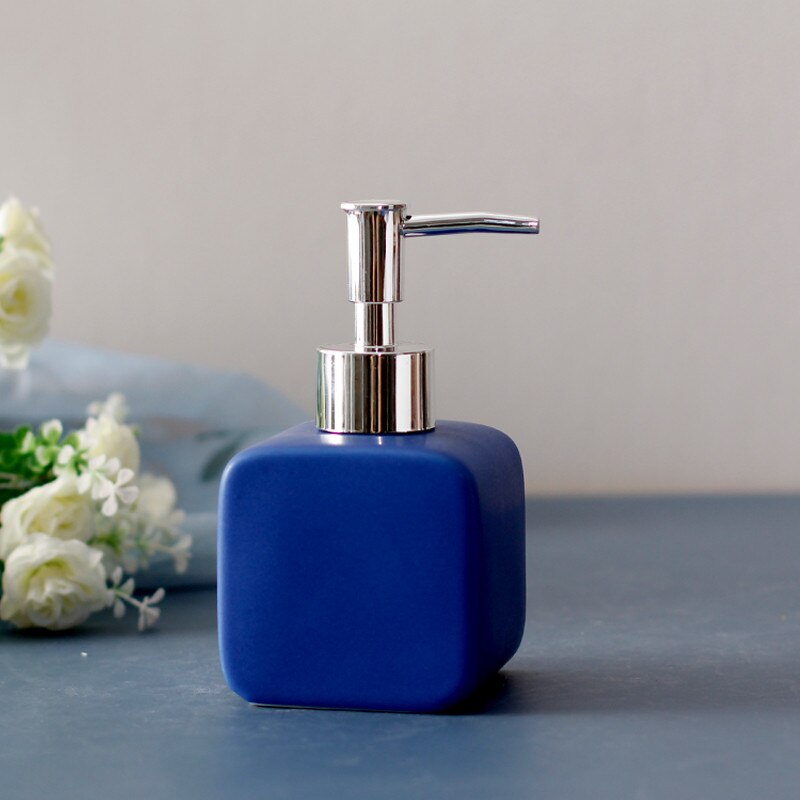 Flydende sæbe dispenser keramisk badeværelse shampoo shower gel flaske med 304 sus press type hoved shell bad hardware