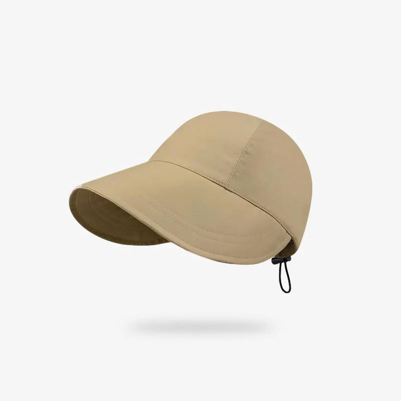 Wide Brim Fisherman Sun Hat Foldable Drawstring Adjustable Caps for Men Women Beach Hats Summer Quick-drying Visors Cap: black