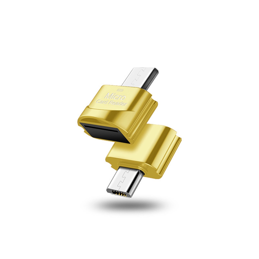Kortlæser usb 3.0 sd/ micro sd tf otg smart hukommelseskortlæser type c usb-c adapter til huawei samsung xiaomi pc macbook: Gylden mikro-usb
