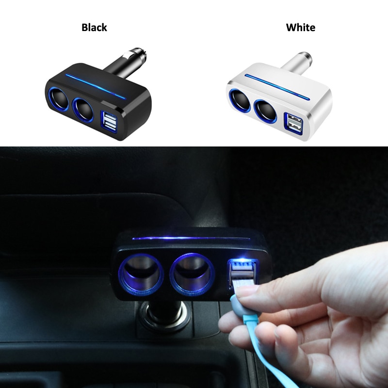 Auto Sigarettenaansteker Splitter Plug Converter Auto Dual Usb 12-24V 120W Led Charger Power Adapter voor Telefoon MP3 Dvr Gps
