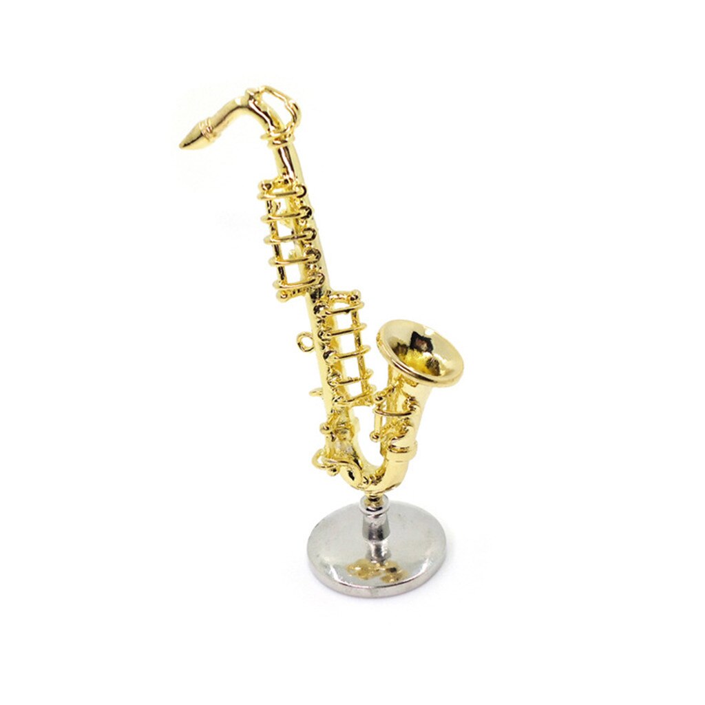 Educatief poppen Miniatuur Saxofoon 1:6 Mini Poppenhuis Mini Instrument Leuke Poppenhuis Mini Saxofoon T718