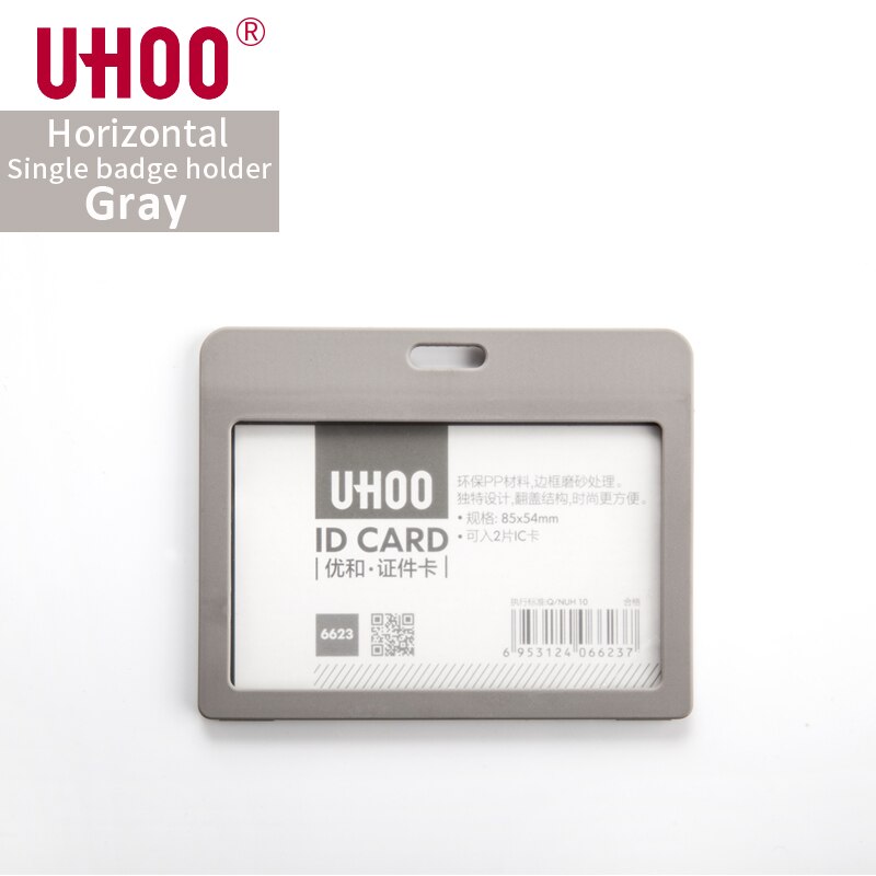 UHOO 6623 Horizontal Name Tag ID Card Holder Waterproof Name Tag Badge Holder for Bus Card School Card ID Card: 6623D