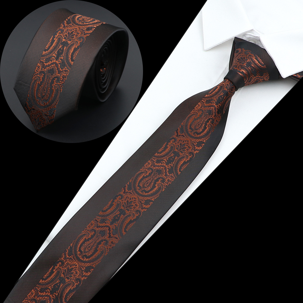 Nuova cravatta di lusso moda uomo cravatta in tessuto jacquard magro sottile 6 cm rosso marrone floreale cravatta festa banchetto camicia accessorio regalo: Beige