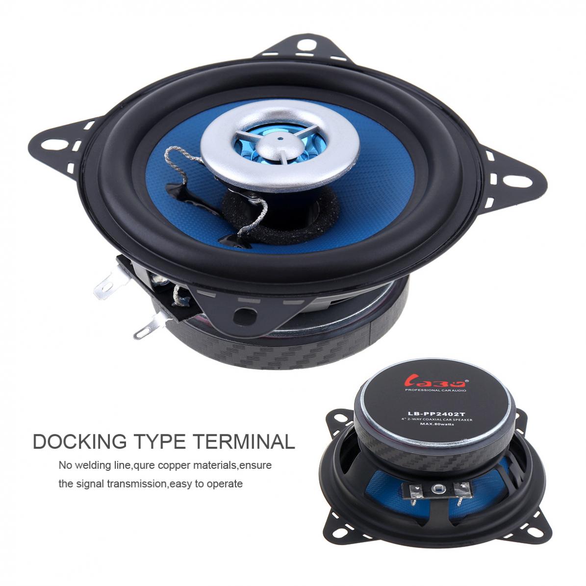 2pcs 4 Inch 80W High-End Car Coaxial Speakers 2-Way Car Audio Speakers automotive automobile sound steres speakers for car