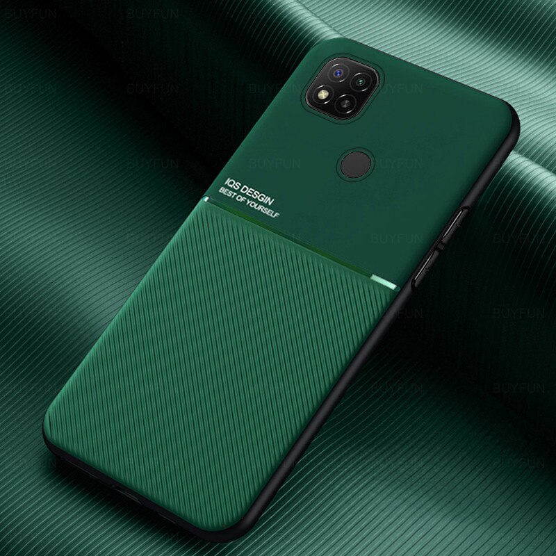 Readmi 9c nfs custodia in pelle texture car magnetic hloder cover per telefono per xiaomi redmi 9c 9c redmi9c 6.53 ''custodia antiurto coque: redmi 9c / green