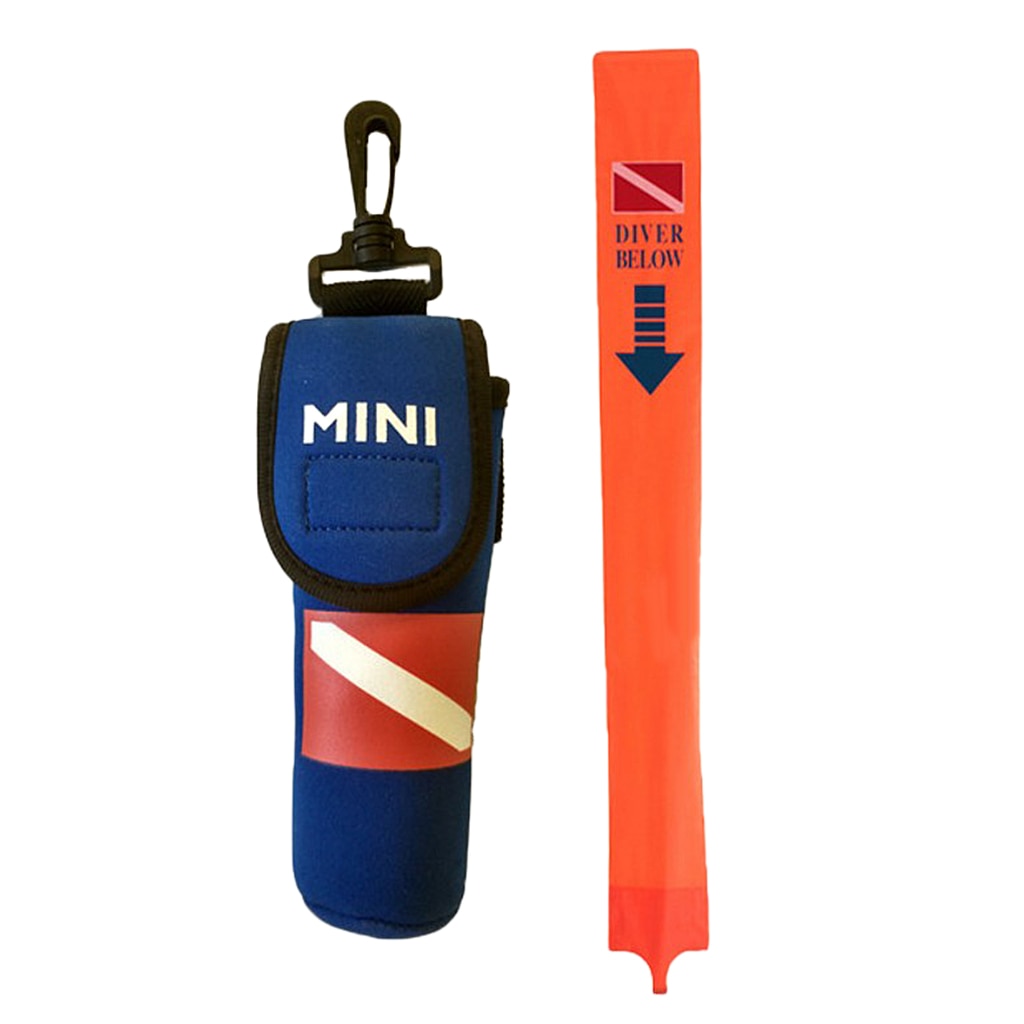 High Visibility Portable Scuba Dive 55' Surface Marker Buoy SMB Safety Sausage W/Yellow Line Surface Marker Buoy
