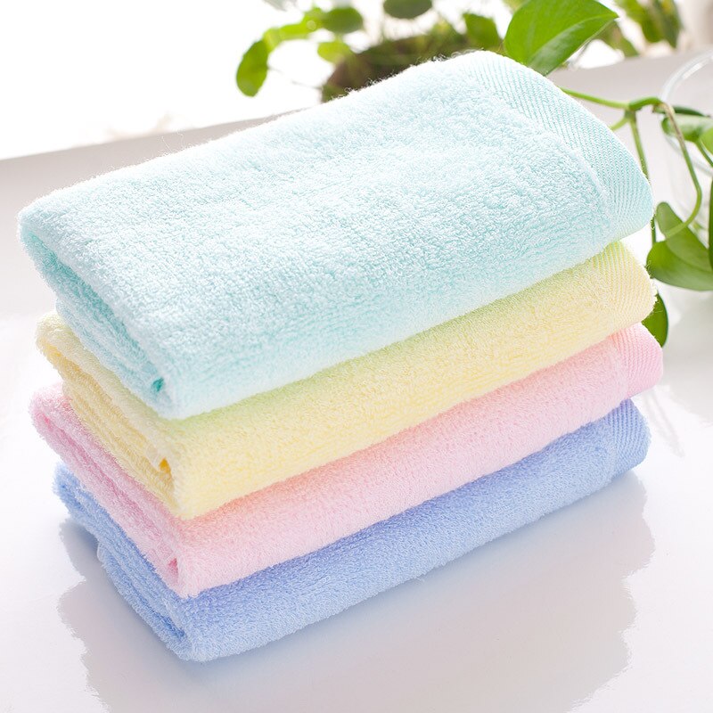 Bamboe Fiber Handdoek Effen Verdikking Kleine Mini Handdoek Baby Doekjes Quick Droge Handdoek Kinderen Badkamer Wassen Gezicht Handdoek: 4 colors