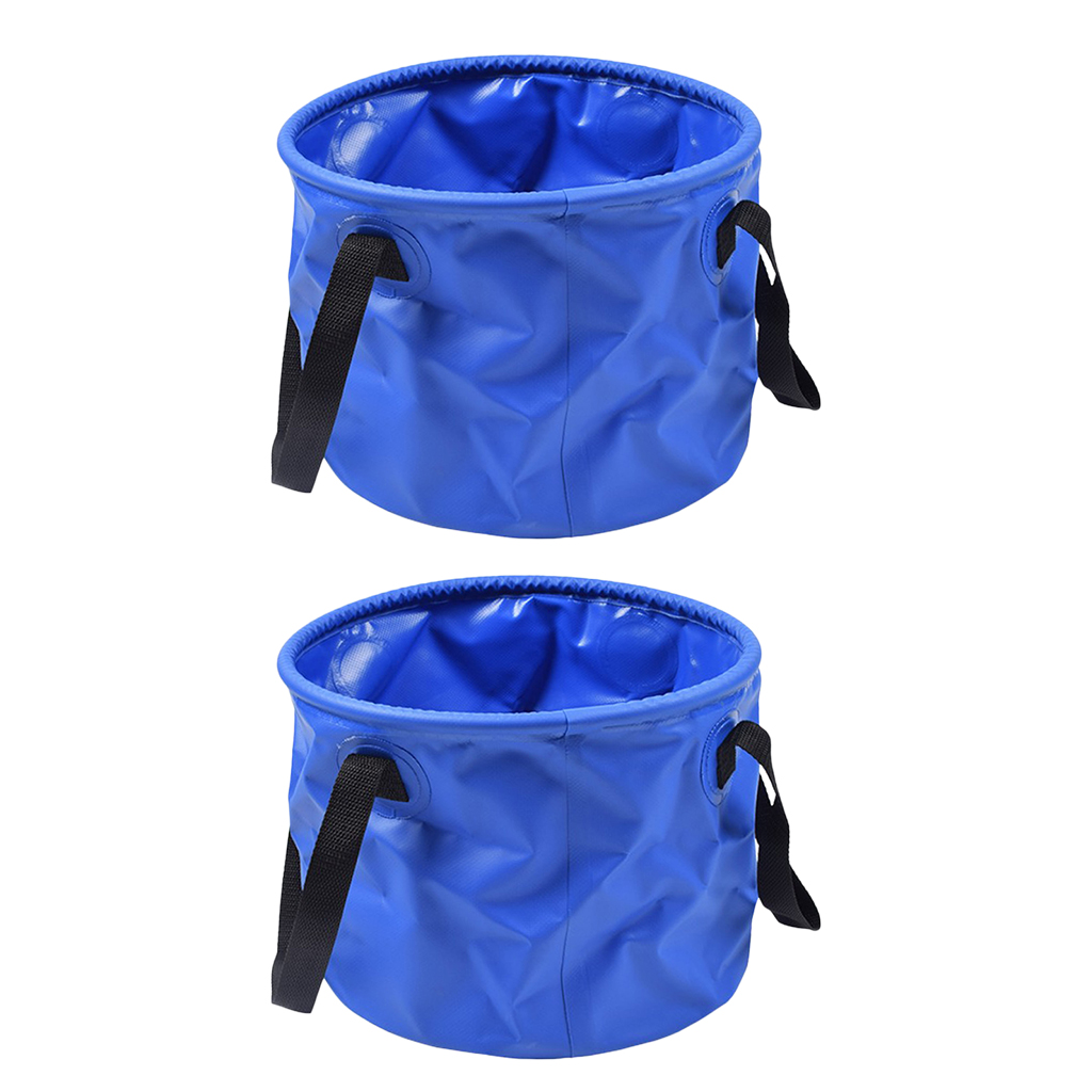 2 stk foldbar multifunktionel håndvask spand sammenklappelige spande fiskespand vandbærertaske udendørs backpacking 30l