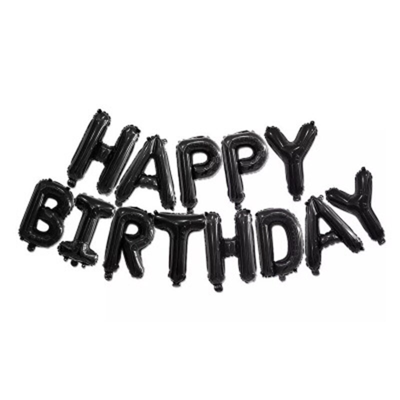 Happy Birthday Letter Baloons Decor Air Balls Globos Birthday Baby Shower Boy Girl Party Decorations Supplies Kids Toy: B black