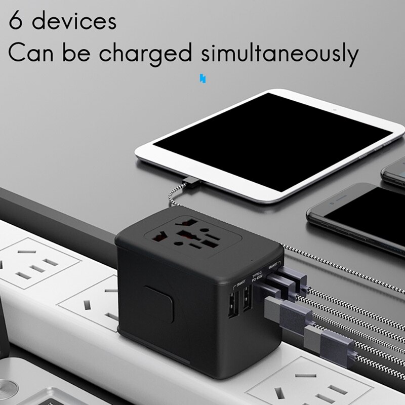 Travel Plug Wereldwijd Universele Adapter Usb Travel Adapter Multifunctionele Oplader PD45W Travel Plug