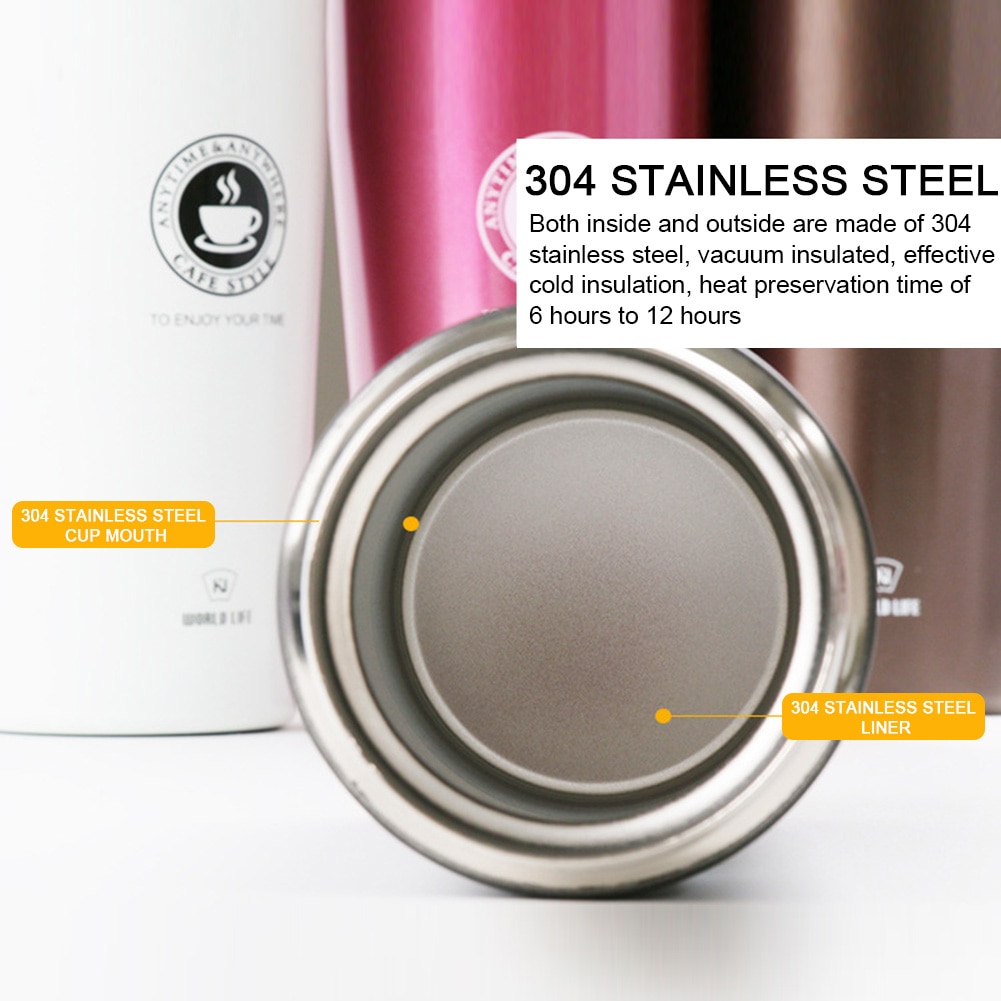 Premium rejse kaffekrus termokande kopper rustfrit stål tumbler kopper vakuum kolbe termo vandflaske til bryllup fødselsdag