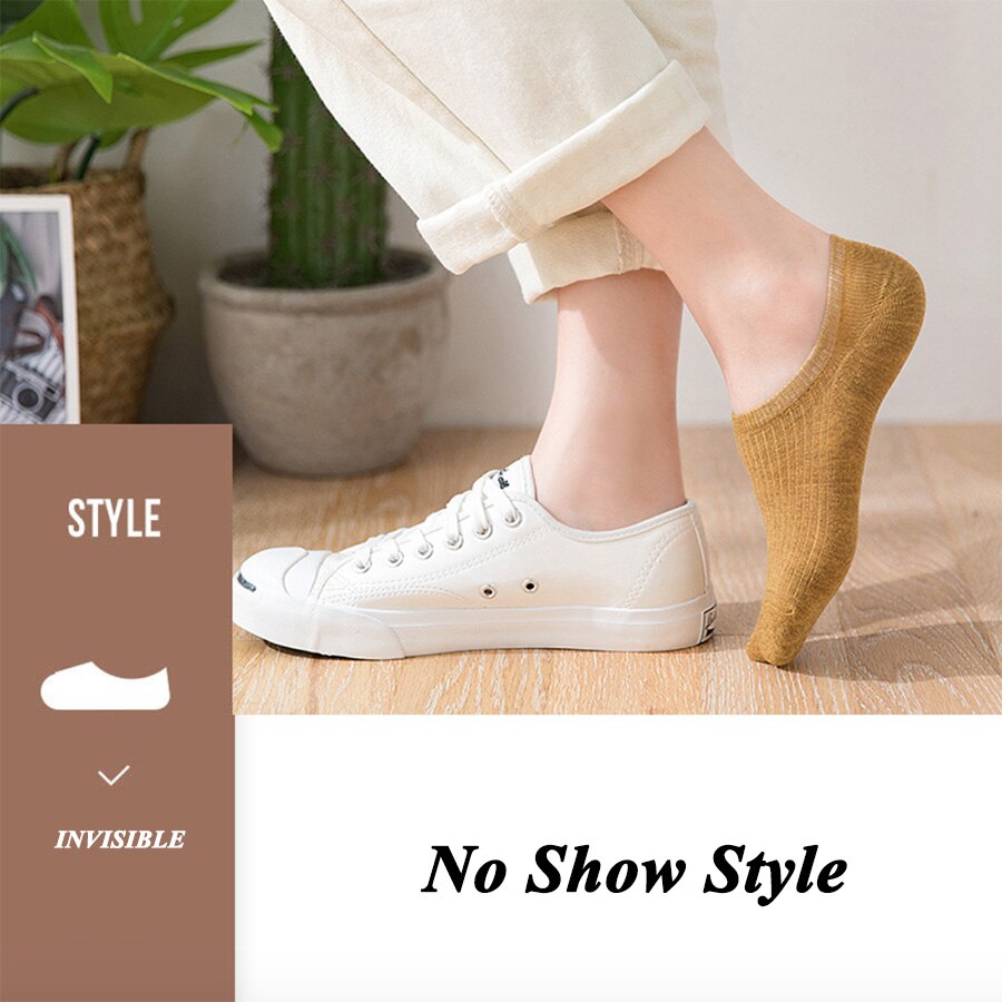10 kolorów niewidoczne skarpetki dla kobiet dziewczynki stałe czarne białe szare khaki zwykły bawełna niewidzialne skarpetki antypoślizgowe typ 1 paczka