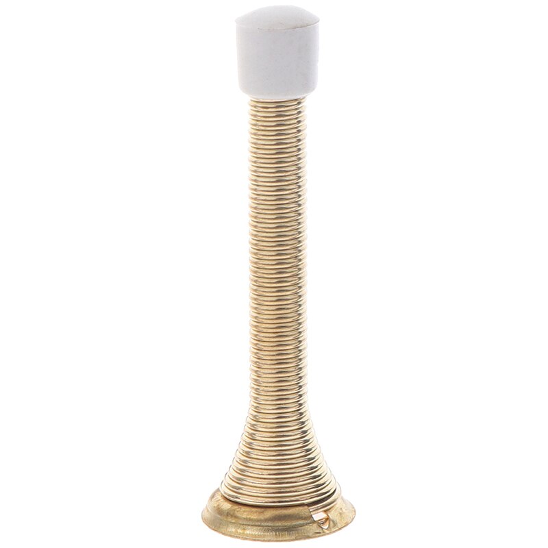 1pc gummikåpa metall dörrstopp fjäderstoppare väggmonterad golvlist 85mm dörrstopp: Guld-