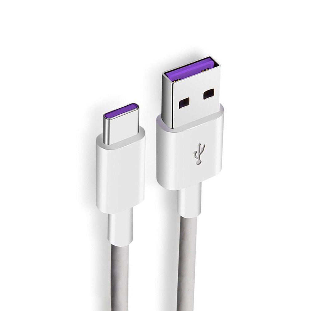 Cable USB tipo C 5A, cargador rápido USB 3,1, Cable de supercarga plateado tipo C para Huawei P10 P20 Pro Mate 10