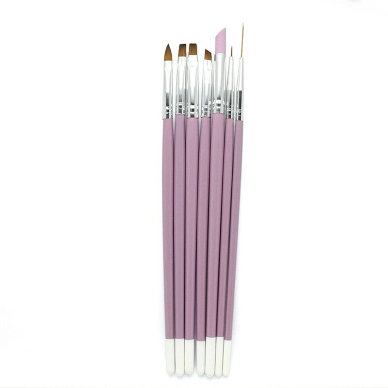 7 Pcs/set Acrylic Liquid For Nail Acrylic Nail Art Pen Tips UV Gel Painting Brush Manicure Set