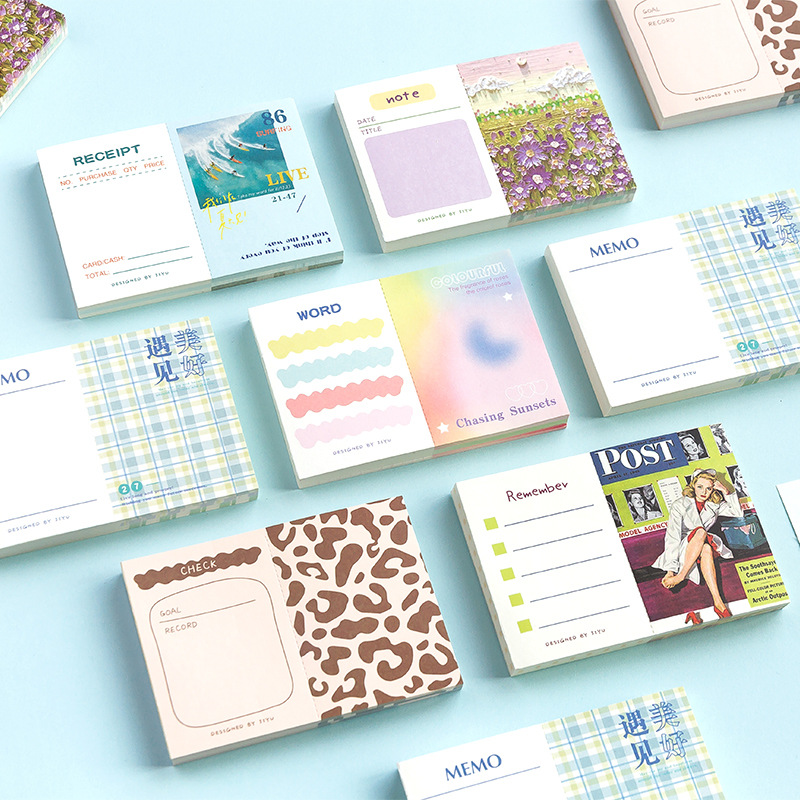 90 sztuk/partia podkładki notatka karteczki program podróży pamiętnik planista książki śmieci dziennik Scrapbooking naklejki gabinet Szkoła