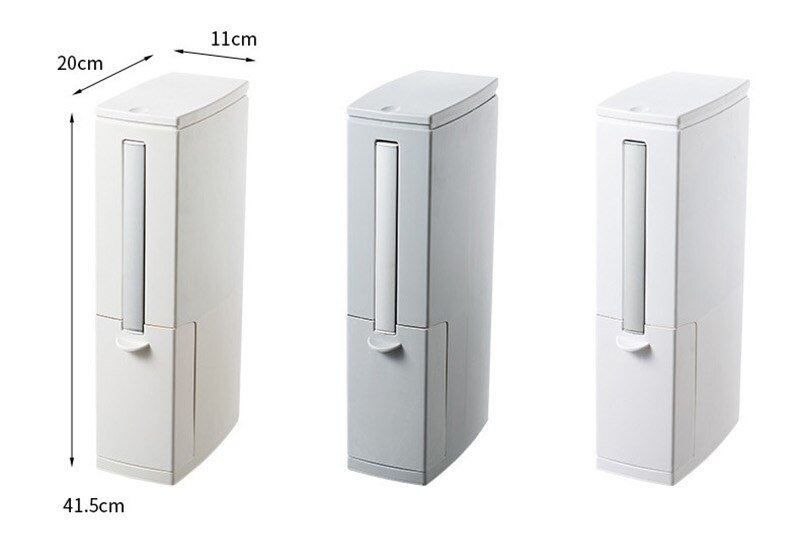 Narrow Trash Can Toilet Brush Set Bathroom Plastic Waste Bin Dustbin Kitchen Garbage Bucket Trash Bin Household Cleaning Tools