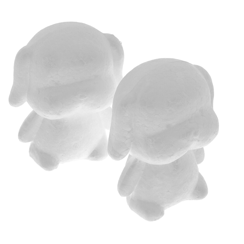 2X Foam Dog Modeling White 3D Polystyrene Foam Animal Shapes for DIY Valentine Decoration Supplies