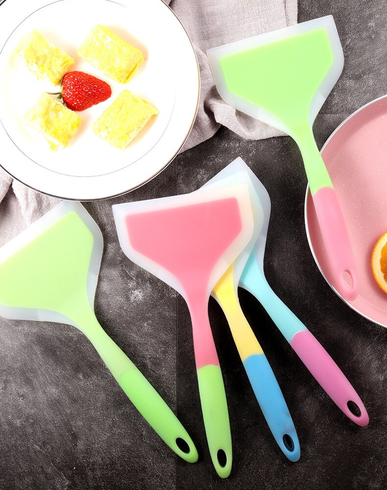 Silicone Heat-Resistant Non-Stick Pan Spatula Resin Pizza Shovel Meat Egg Scraper Turner Food Lifter Home Kitchen Cooking Tools