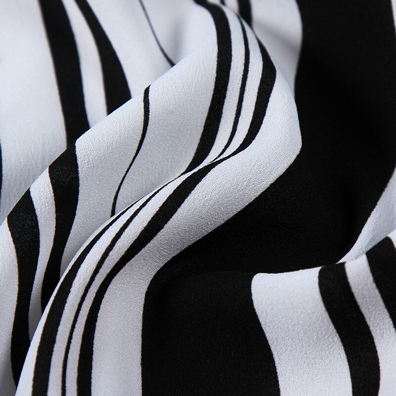 Black and White Vertical Stripes Chiffon Dress Pants Fabric