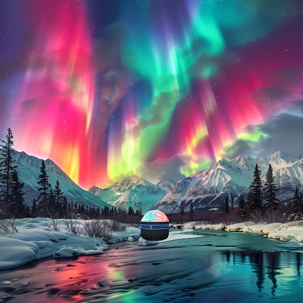 Proyector Aurora con efecto ondulado de agua, luz LED nocturna que cambia de 7 colores, Control remoto por USB para decoración de en el techo