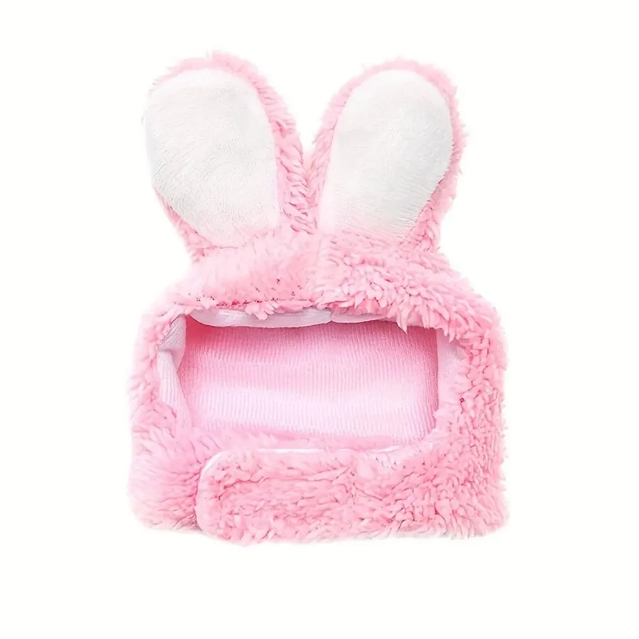 Gorro de gato y conejo, oso de peluche para perros transformado en el casco, orejas de gato Garfield y conejo, famoso sombrero para mascotas en Internet: Rosa