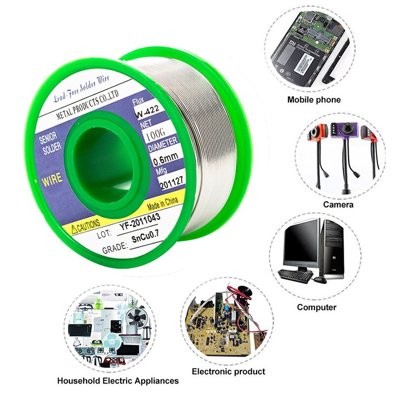 100G Loodvrije Rosin Core Soldeer Tin Rosin Solderen Draden Voor Elektrische Solderen En Diy (Sn99.3Cu0.7)