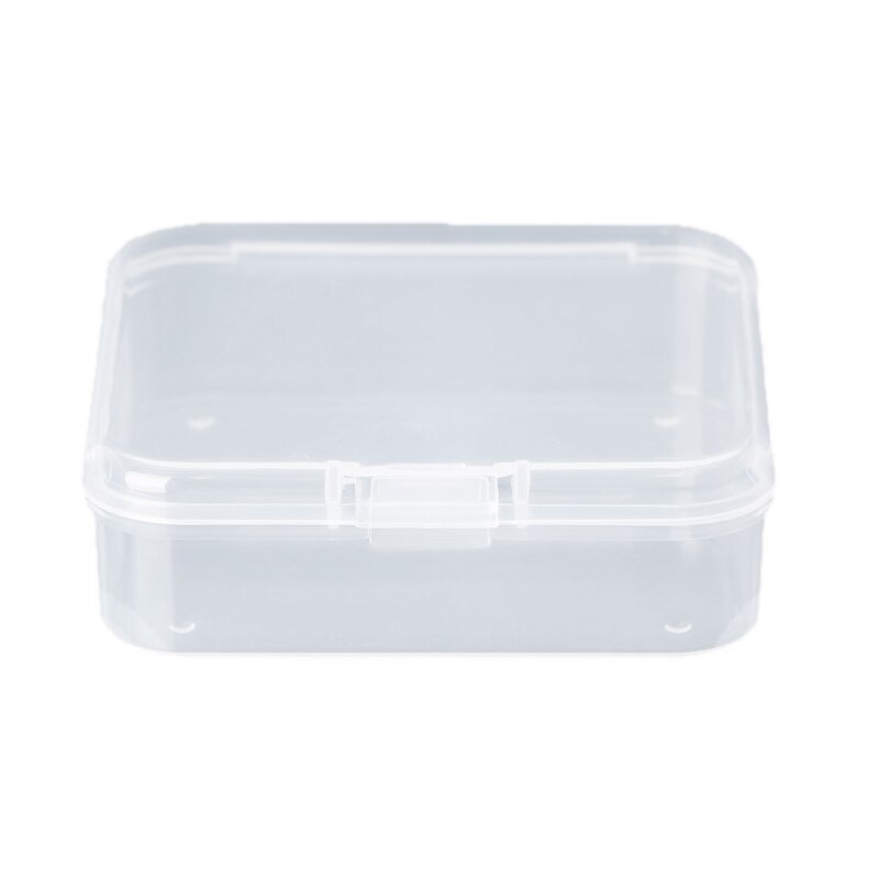 Vierkante doorzichtige plastic sieraden opbergdozen kralen knutseldoos containers: 9 9 2.5cm