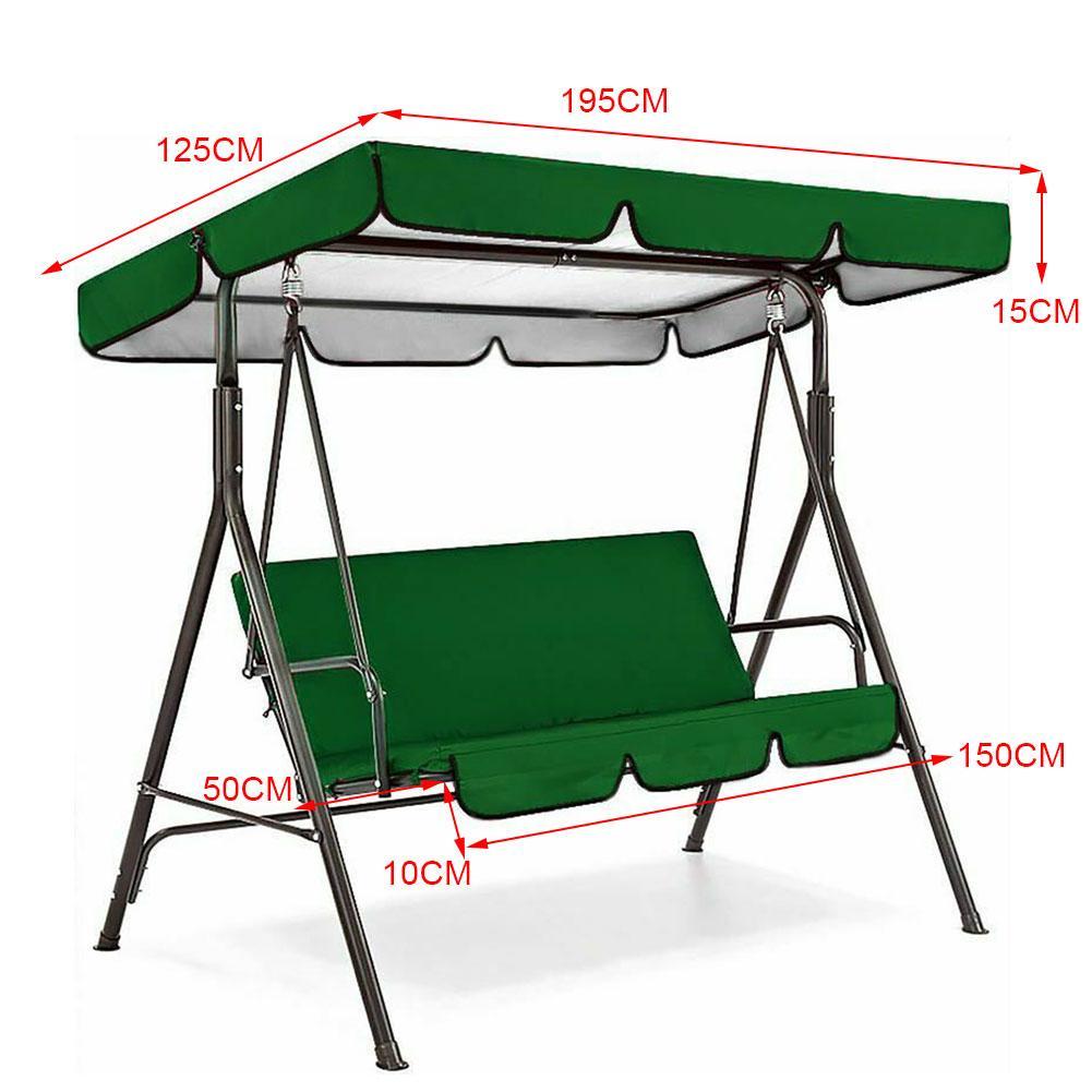 3 Seat Swing Luifels Zitkussen Cover Set Patio Schommel Hangmat Vervanging Stoel Set Cover Schommel Tuin Waterdichte Z6A5