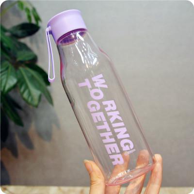 520 ml Lekvrij Fles Minimalistische Draagbare Heatproof Explosieveilige Voedsel Plastic Sap Student Buitensporten Reiswaterkoker: purple