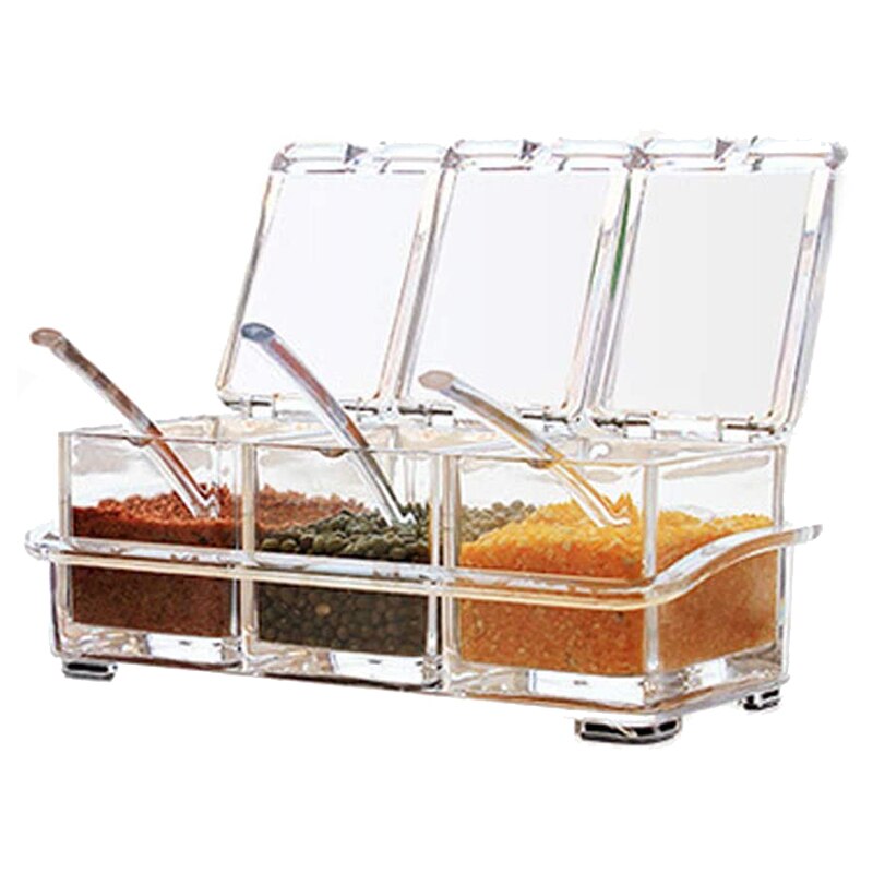Transparent Seasoning Rack Spice Pots - 3 Piece Se... – Grandado
