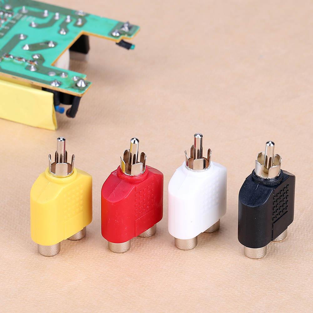 4pcs Audio Cables RCA 7mm Y Splitter AV Audio Video Plug Converters 1 Male to 2 Female Digital Cables Adapters Jack Plug