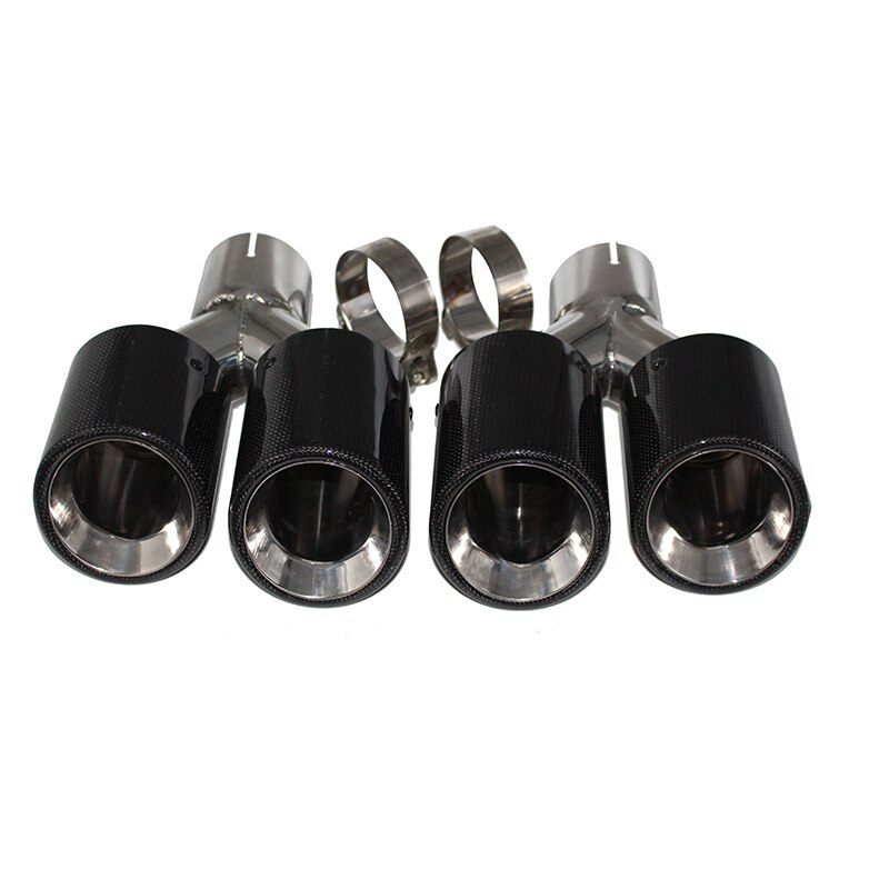Auto Accessoires Uitlaatpijp Staart Mond Y-Vormige Gekruld Bell Mond Dubbele Mond Carbon Fiber Staart Keel Vier Outlet uitlaat
