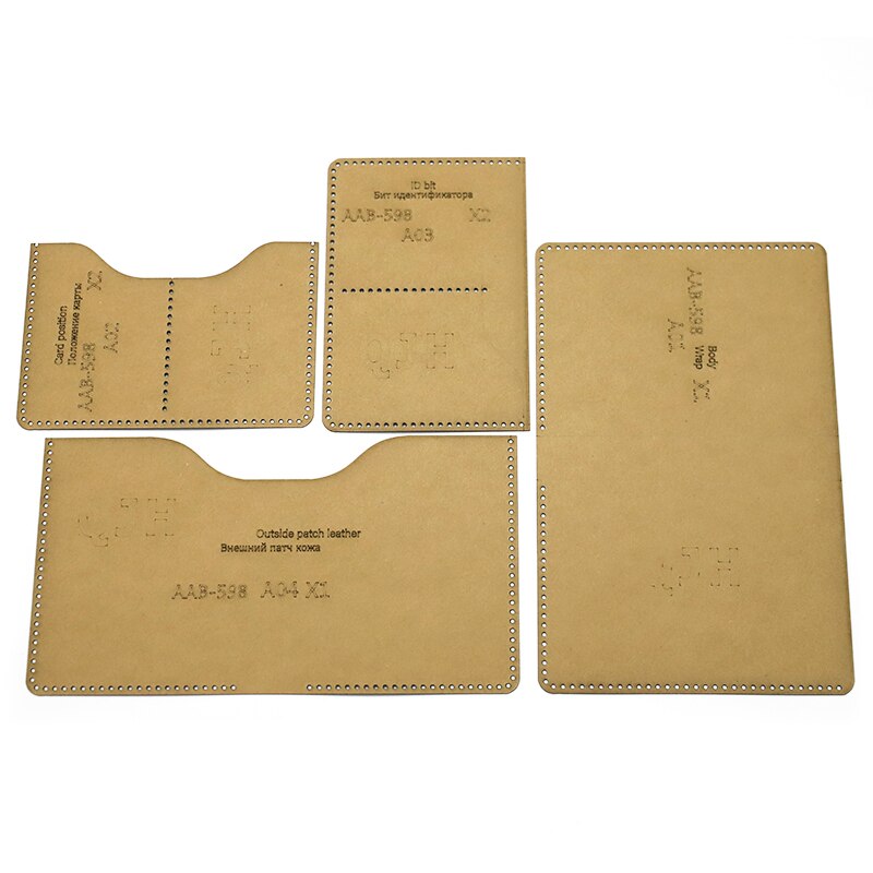 Portefeuille en papier kraft 14.2cm x 10cm, modèle de papier kraft, pour le rangement de cartes doubles, dossier d&#39;identification, outil d&#39;artisanat en cuir, modèle de couture