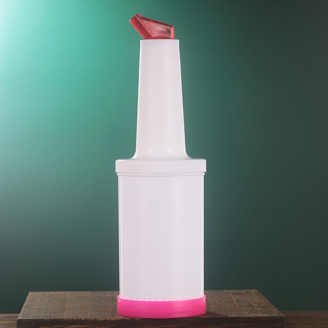 Bar Soul Plastic Juice Bottle 1L Food Grade Plastic Material Bartender Tools Bar Tools: pink