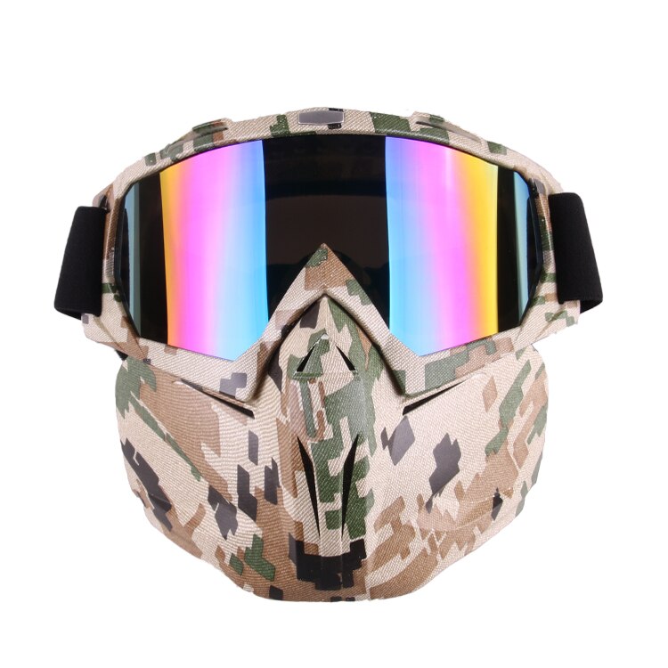 Motorcycle Mask Goggles Riding Windproof Motocross goggles Riding Skiing Moto Bike Detachable Modular Dust Helmet Goggle glasses: A2