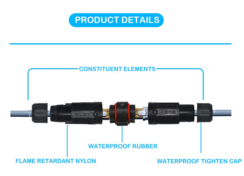 Waterproof RJ45 Ethernet Network Cable Connector Wire Extension Double Head Adapter