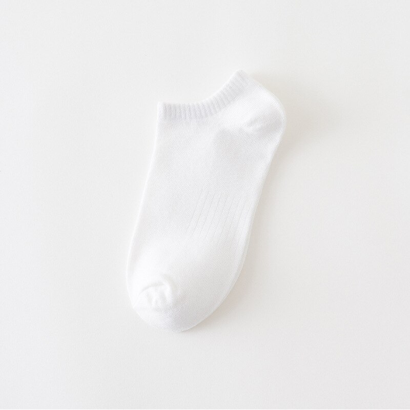 1 Paar Zomer Snoep Kleur Korte Vrouwen Sokken Toevallige Snoep Kleur Puur Katoen Enkelsokken Low Cut Boot Sokken dames Sokken: White